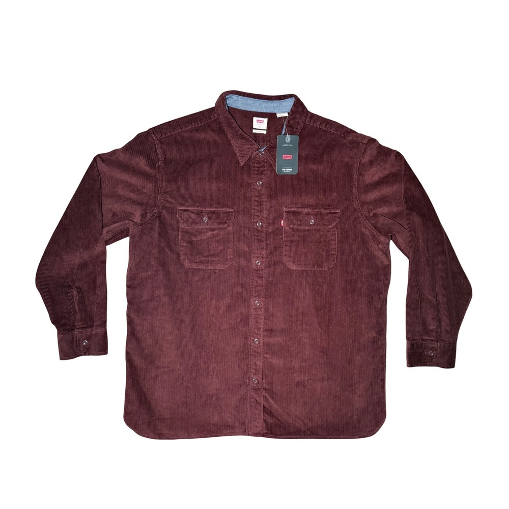 Levi's The Worker Relaxed Fit Corduroy Shirt Mens XL Burgundy NWT - Picture 3 of 9